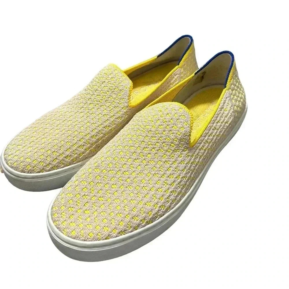 ROTHY’S Slide on Comfort Sneakers in Sunshine Honeycomb Yellow Women’s Size 7.5